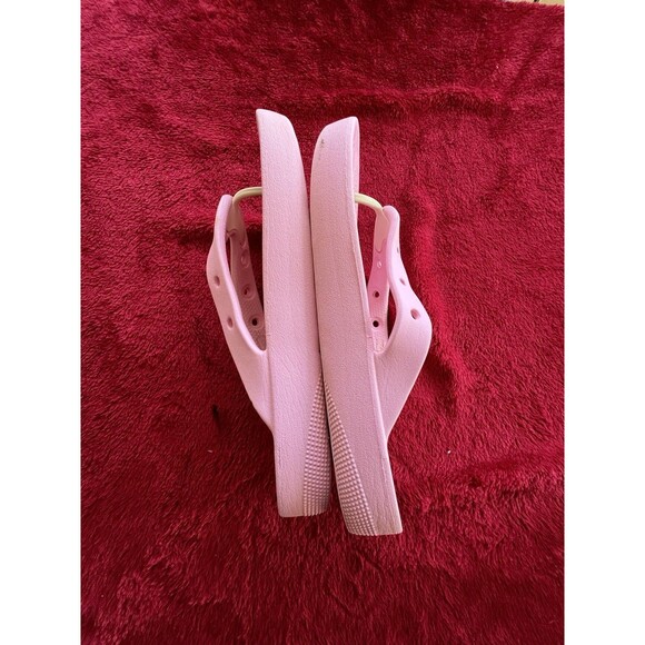 Crocs Women's Classic Platform Flip Flop Sandals Women Size 8 Pink - Picture 6 of 8